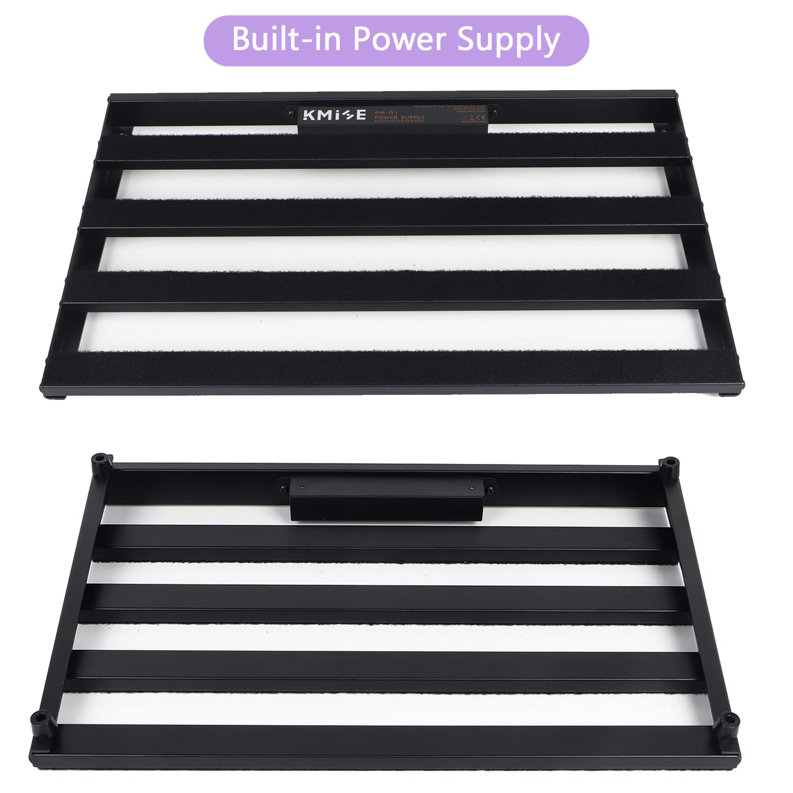 Guitar Pedal Board with Built-in Power Supply 24x1.9x12.5 '' 3.6LB Pedalboard, Aluminium Alloy Isolated Power Supply Power Pedal